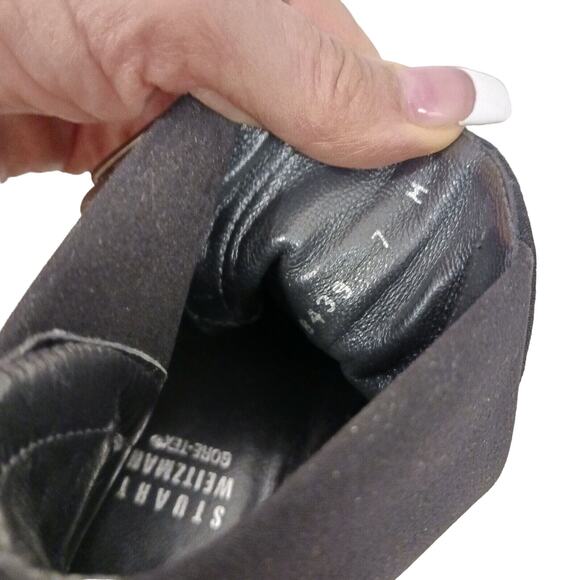 Stuart Weitzman Ankle Boots Neoprene Gore-Tex Sz 7 Black WATERPROOF Buckle Goth - Picture 11 of 16